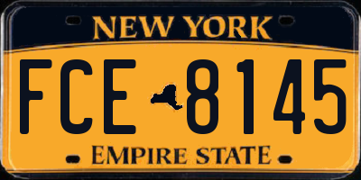 NY license plate FCE8145