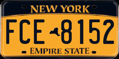 NY license plate FCE8152