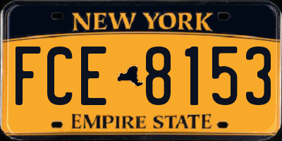 NY license plate FCE8153