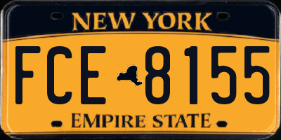 NY license plate FCE8155