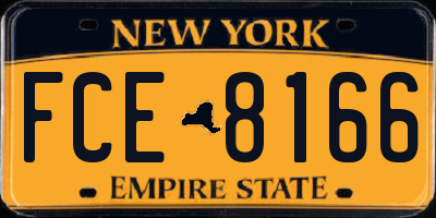NY license plate FCE8166