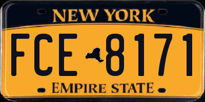 NY license plate FCE8171