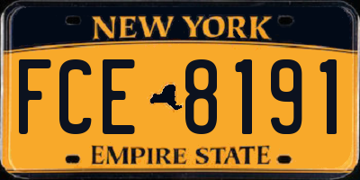 NY license plate FCE8191
