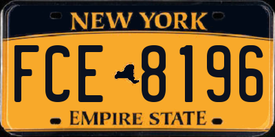 NY license plate FCE8196