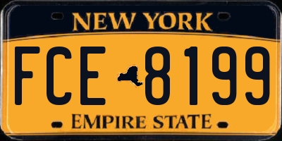 NY license plate FCE8199