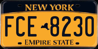 NY license plate FCE8230