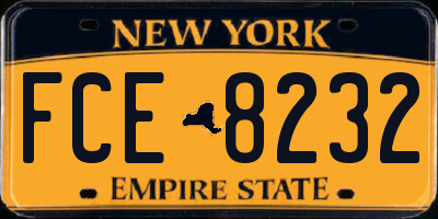 NY license plate FCE8232