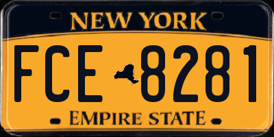 NY license plate FCE8281