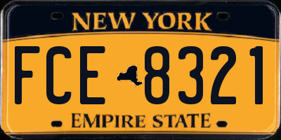 NY license plate FCE8321