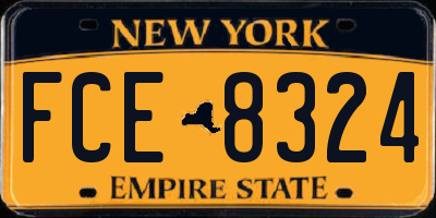 NY license plate FCE8324