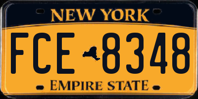 NY license plate FCE8348