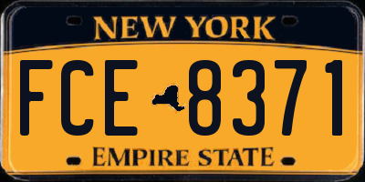 NY license plate FCE8371