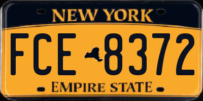 NY license plate FCE8372