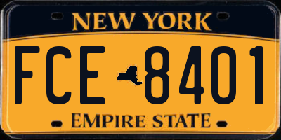NY license plate FCE8401