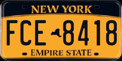 NY license plate FCE8418