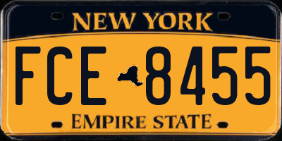 NY license plate FCE8455