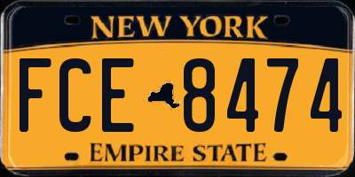 NY license plate FCE8474