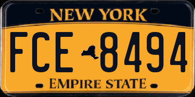NY license plate FCE8494