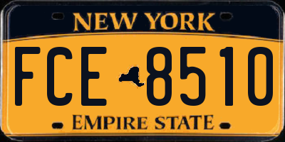 NY license plate FCE8510