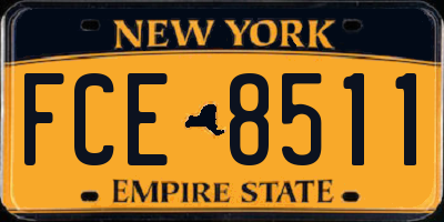 NY license plate FCE8511