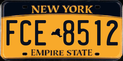 NY license plate FCE8512