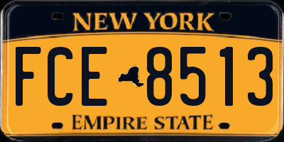 NY license plate FCE8513