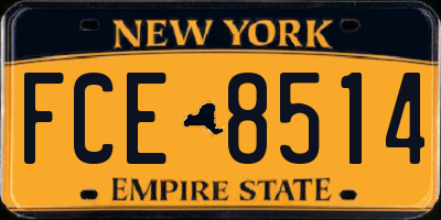 NY license plate FCE8514