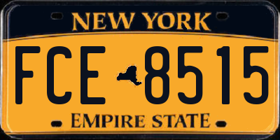 NY license plate FCE8515