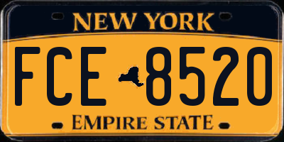 NY license plate FCE8520