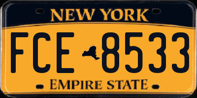NY license plate FCE8533