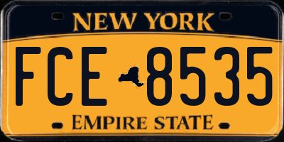NY license plate FCE8535