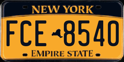 NY license plate FCE8540