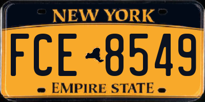 NY license plate FCE8549