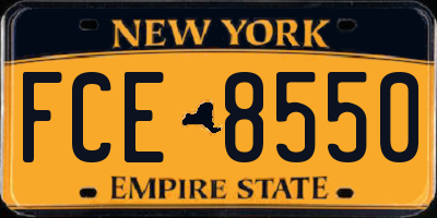 NY license plate FCE8550