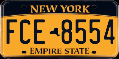 NY license plate FCE8554
