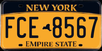 NY license plate FCE8567