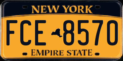 NY license plate FCE8570