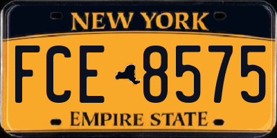 NY license plate FCE8575