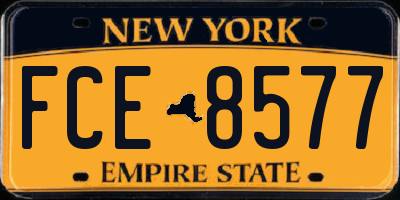NY license plate FCE8577