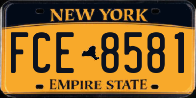 NY license plate FCE8581
