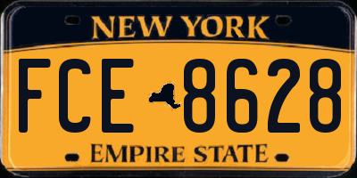 NY license plate FCE8628