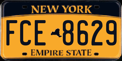 NY license plate FCE8629