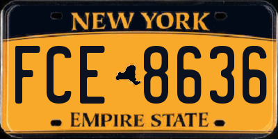 NY license plate FCE8636