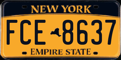 NY license plate FCE8637