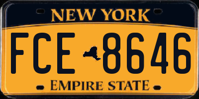 NY license plate FCE8646