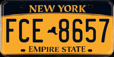 NY license plate FCE8657