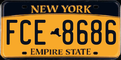 NY license plate FCE8686