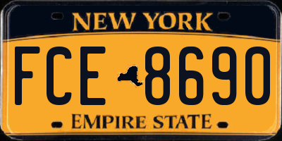 NY license plate FCE8690