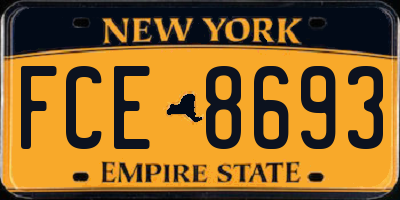 NY license plate FCE8693