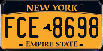 NY license plate FCE8698
